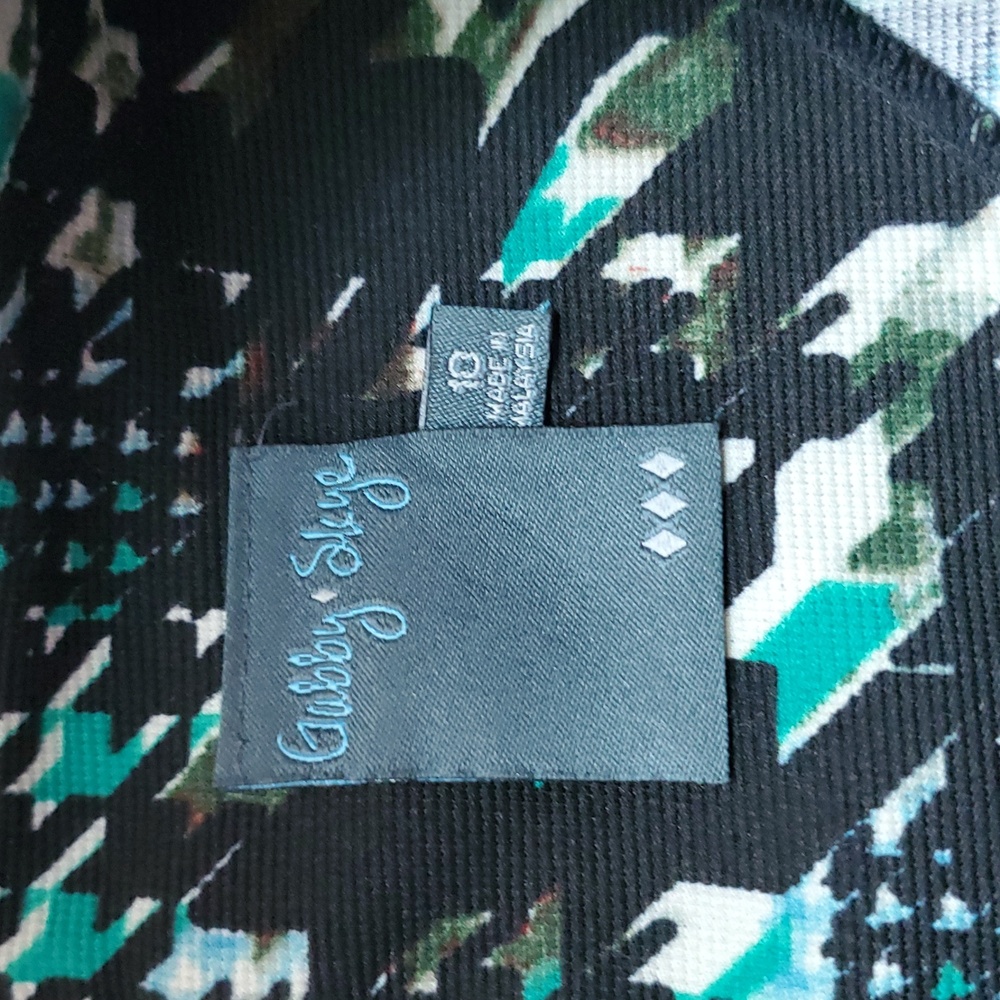 🦜 2/$10 Gabby Skye Black Multicolor Elegant Dress. Size 10. - Picture 7 of 10
